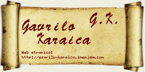 Gavrilo Karaica vizit kartica
